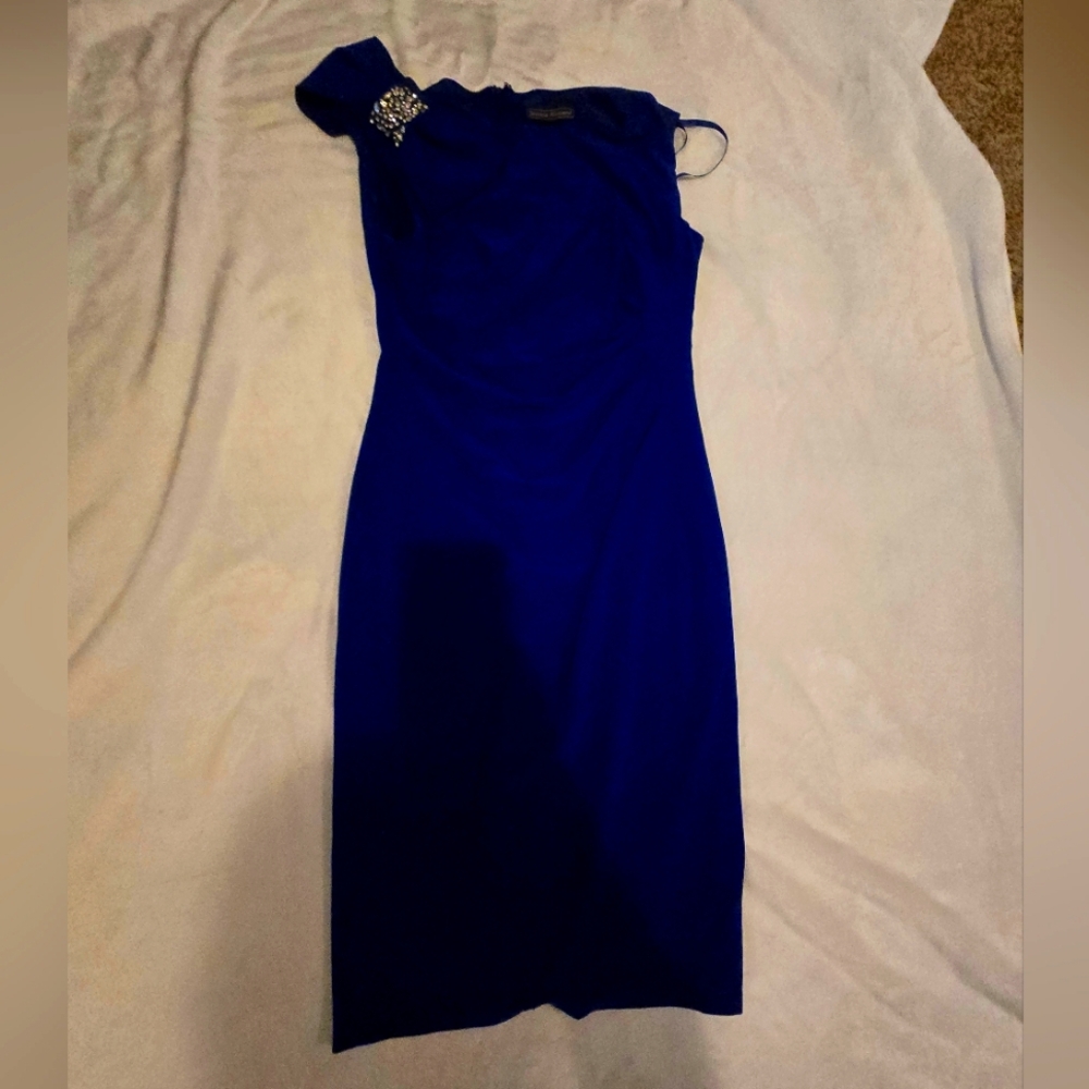 Elegant Blue One-Shoulder Dress